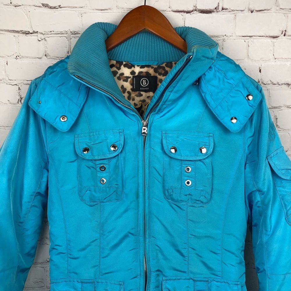 Bogner Leopard Print Lining Winter Coat Women's US 6